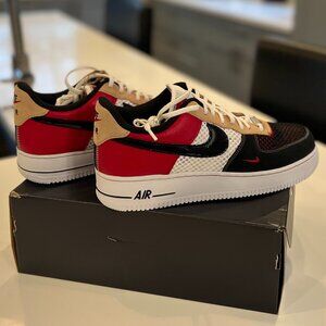 Nike Air Force 1 '07 LV8 - Men Size 11 - White/Black - Gym Red - Hemp